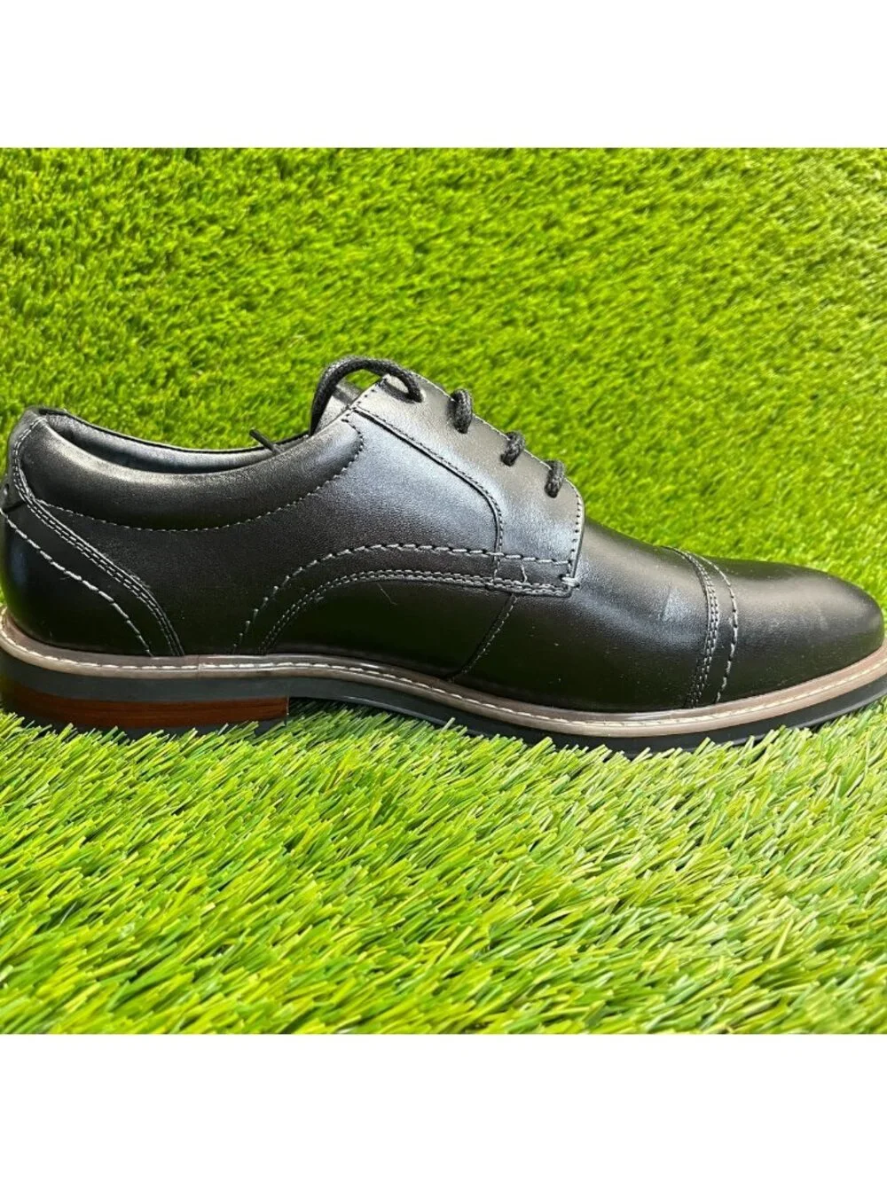 Nunn Bush Westfield Mens Size 11 Black Casual Classic Cap Toe Oxford Dress Shoes